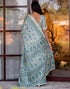 Vasthrlay Womens Printed Unstitched White Saree