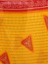 Vasthrlay Chiffon Bandhani Yellow Saree With Red Unstitched Blouse Piece