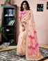 Vasthrlay Womens Printed Unstitched Dark Green Saree