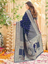 Vasthrlay Jacquard Blue Saree