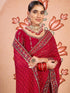 Vasthrlay Embroidery Bandhani Unstitched Rama Green Saree
