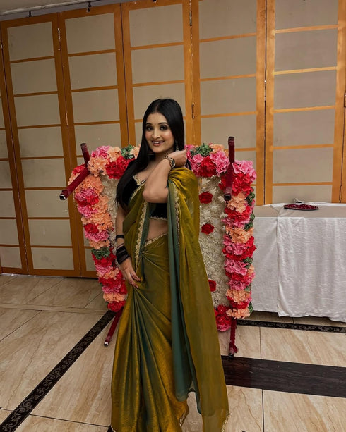 Vasthrlay Boarder Unstitched Chhaavak Mustard Free Ethnic Wear