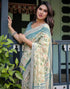 Vasthrlay Womens Printed Unstitched Light Green Saree