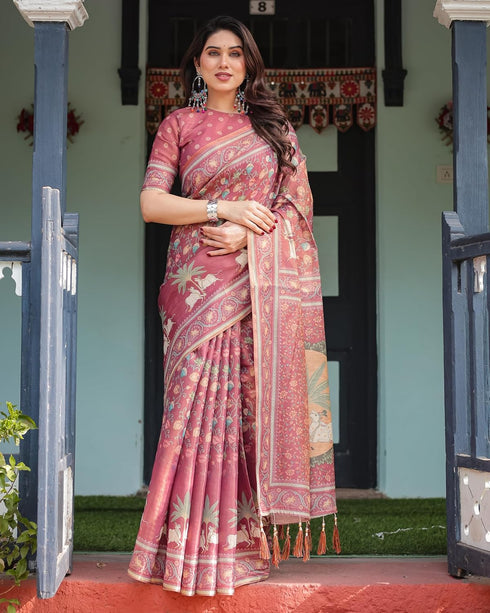Vasthrlay Cotton Handloom Tassels Saree