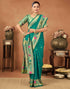 Vasthrlay Womens Paithani Unstitched Dark Green Saree