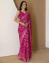 Vasthrlay Georgette Bandhani Unstitched Maroon Saree
