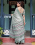 Vasthrlay Womens Printed Unstitched Light Green Saree