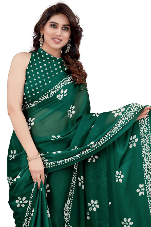Vasthrlay Fashion Chiffon Printed Parrot Ethnic Wear