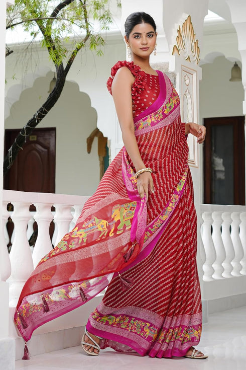 Vasthrlay Fashion Chiffon Printed Ethnic Wear