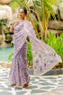 Vasthrlay Fashion Organza Printed White Ethnic Wear