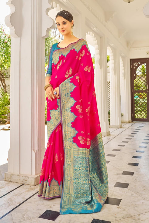 Vasthrlay Banarasi Rich Redfirozi Ethnic Wear