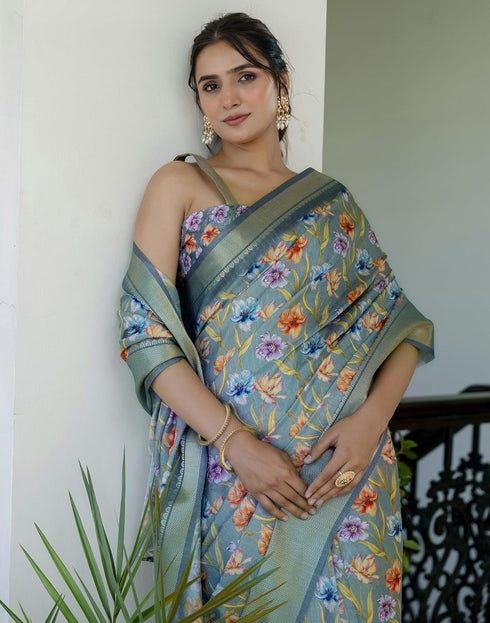 Vasthrlay Womens Striped Unstitched Dusty Pink Saree