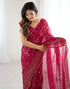 Vasthrlay Red Unstitched Saree