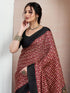 Vasthrlay Bandhani Printed Unstitched Black Saree