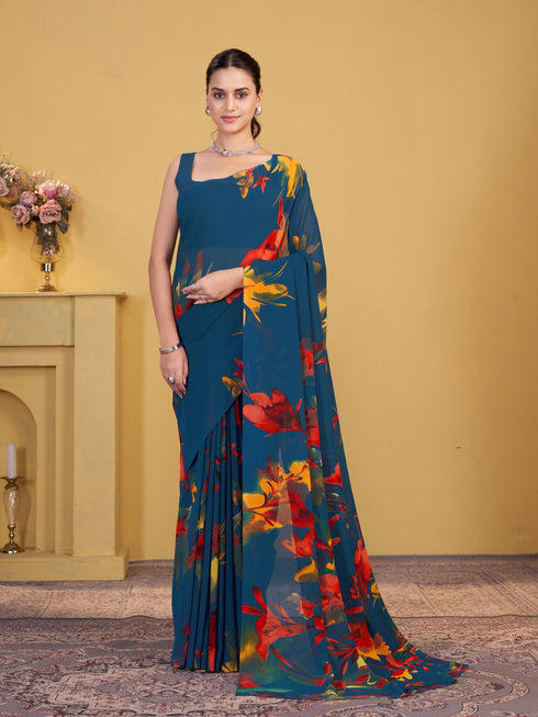 Vasthrlay Georgette Printed Saree