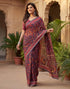 Vasthrlay Chanderi Printed Unstitched Beige Saree