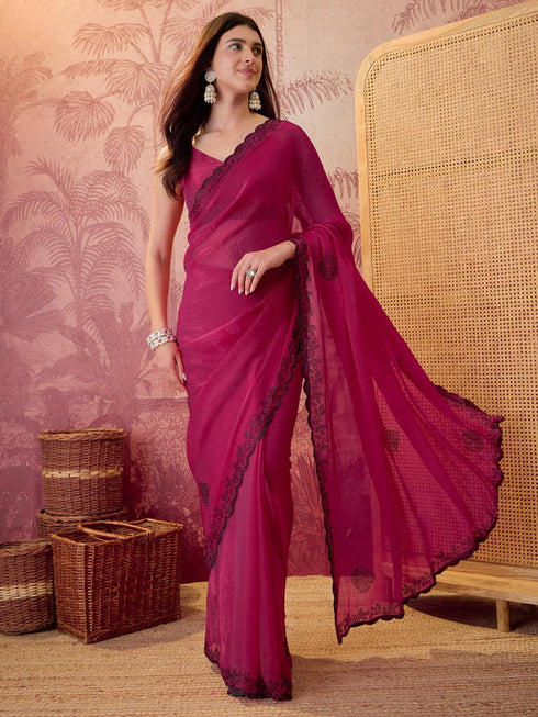 Vasthrlay Scalloped Unstitched Designer Mt Ethnic Wear