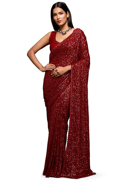 Vasthrlay Georgette Sequins Blouse Ethnic Wear