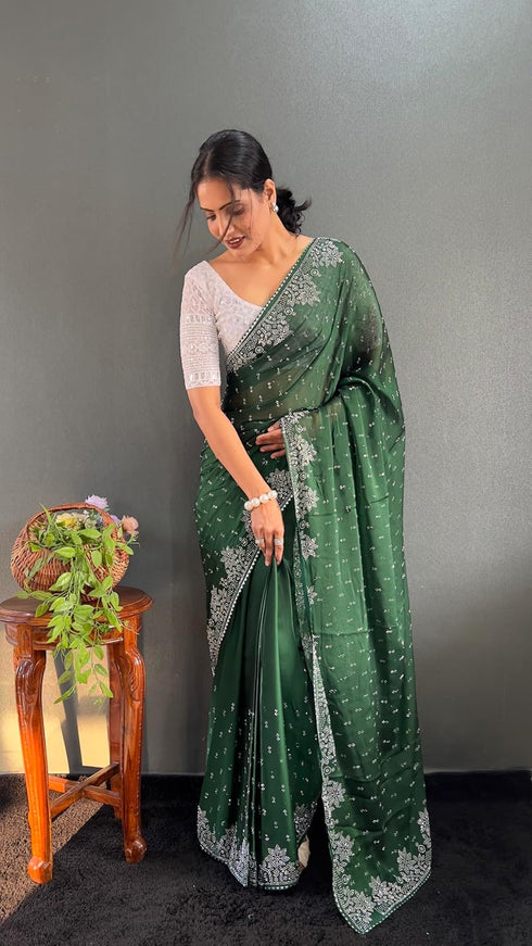 Vasthrlay Designer Georgette Border Traditional