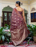 Vasthrlay Banarasi Weaving Unstitched Teal Saree