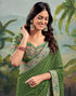 Vasthrlay Georgette Embroidery Unstitched Green Saree