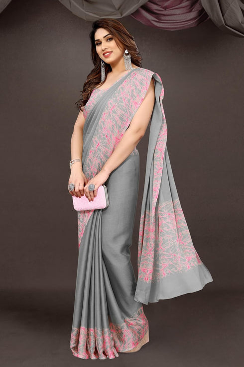 Vasthrlay Fashion Chiffon Abstrect Printed Ethnic Wear