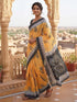 Vasthrlay Printed Lemon Yellow1 Yellow Saree