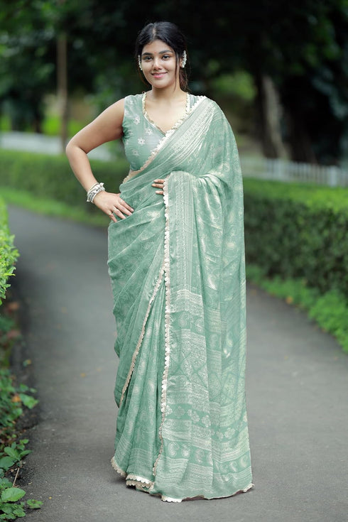 Vasthrlay Fashion Chiffon Paisley Printed Ethnic Wear