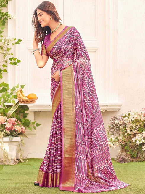 Vasthrlay Womens Printed Unstitched Sage Green Saree