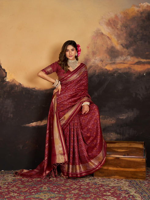 Vasthrlay Kanjivaram Unstitched Saree