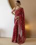 Vasthrlay Georgette Bandhani Unstitched Maroon Saree