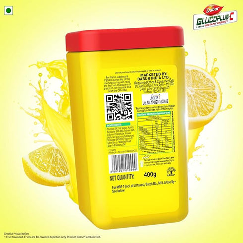 DABUR Gluco Plus C Energy Boost Lemon – 400 g Jar