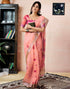Vasthrlay Womens Printed Unstitched Dark Green Saree