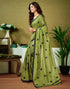 Vasthrlay Chanderi Printed Unstitched Blue Saree