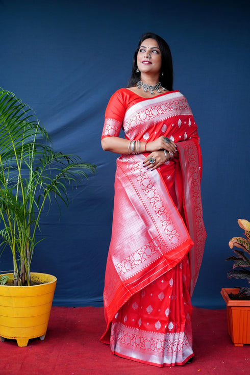 Vasthrlay Silver Banarasi Saree