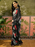 Vasthrlay Georgette Printed Teal Saree