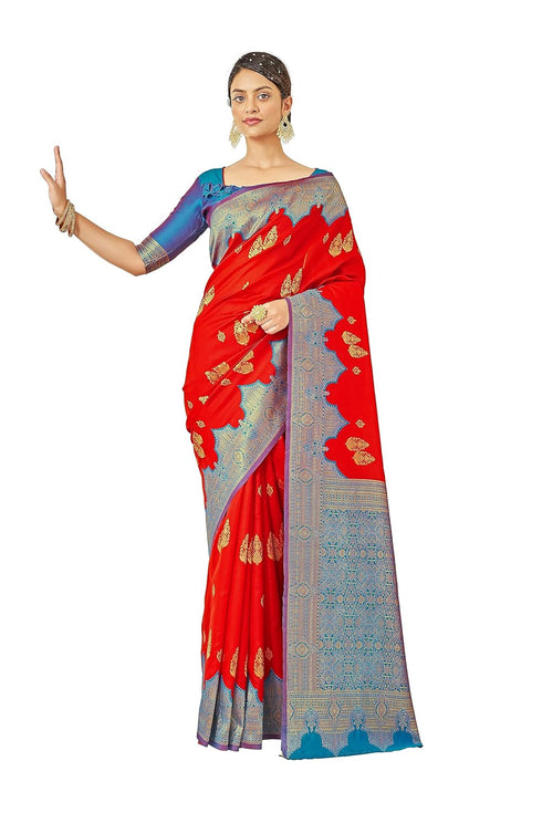 Vasthrlay Banarasi Rich Redfirozi Ethnic Wear
