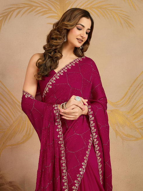 Vasthrlay Siroski Unstitched Morpeach Ethnic Wear