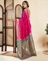 Vasthrlay Paithani Jacquard Unstitched Pink Saree