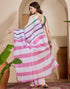 Vasthrlay Womens Printed Unstitched White Saree