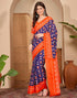 Vasthrlay Womens Printed Unstitched Purple Saree