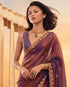 Vasthrlay Purple Organza Festive Saree