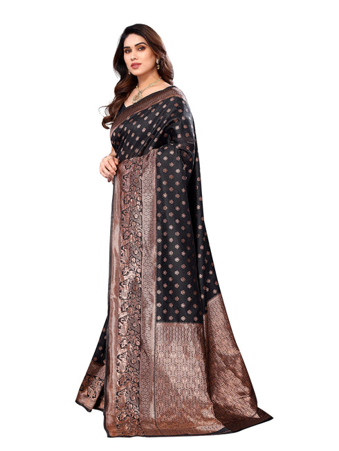 Vasthrlay Pink Kanjivaram Unstitched Saree