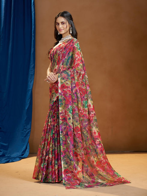 Vasthrlay Chiffon Floral Saree