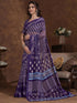Vasthrlay Shimmer Georgette Purple Saree With Unstitched Blouse Piece