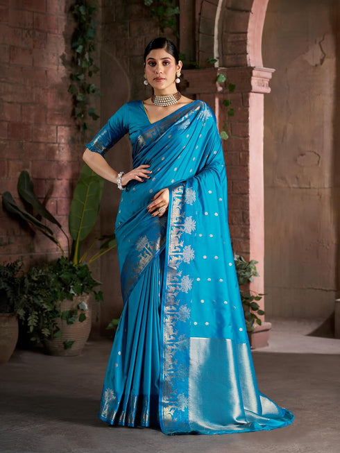 Vasthrlay Women's Kanjivaram Silk Unstitched Saree