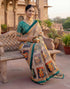 Vasthrlay Banglori Printed Unstitched Peach Saree