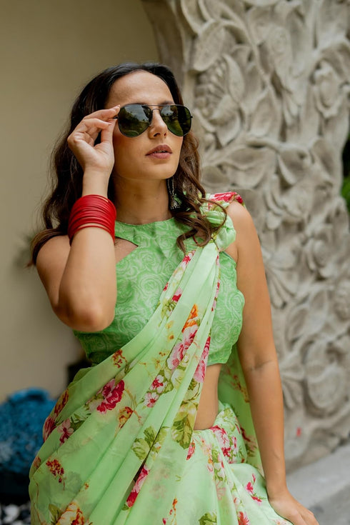 Vasthrlay Fashion Chiffon Georgette Dusty Ethnic Wear