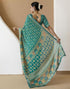 Vasthrlay Georgette Bandhani Unstitched Purple Saree