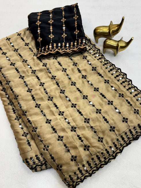 Vasthrlay Embroidery Unstitched Saree